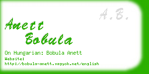 anett bobula business card